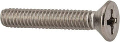 Value Collection - 1/4-20 UNC, 1-1/2" OAL Phillips Drive Machine Screw - Flat Head, Grade 316 Stainless Steel, Uncoated, Without Washer - Caliber Tooling