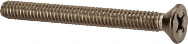 Value Collection - 1/4-20 UNC, 2-1/2" OAL Phillips Drive Machine Screw - Flat Head, Grade 316 Stainless Steel, Uncoated, Without Washer - Caliber Tooling