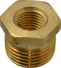 Eaton - 1/2 Male Thread x 1/4 Female Thread, Brass Industrial Pipe Hex Bushing - Caliber Tooling