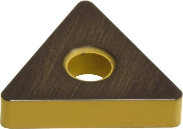 Sumitomo - TNMA332 Grade AC420K Carbide Turning Insert - Proprietary Finish, 60° Triangle, 3/8" Inscr Circle, 3/16" Thick, 1/32" Corner Radius - Caliber Tooling