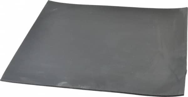 Made in USA - 12" Long, 12" Wide, 1/8" Thick, Buna-N Rubber Foam Sheet - 45 to 55 Durometer, Black, -20 to 180°F, 2,500 psi Tensile Strength, Plain Backing, Stock Length - Caliber Tooling