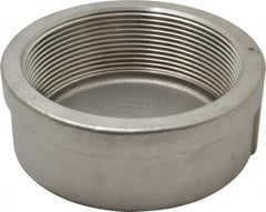 Merit Brass - 4" Grade 304 Stainless Steel Pipe End Cap - FNPT End Connections, 150 psi - Caliber Tooling