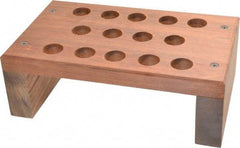 Made in USA - 14 Collet, R8 Wood Collet Rack and Tray - 6 Inch Wide x 3-3/8 Inch High x 10 Inch Long - Exact Industrial Supply