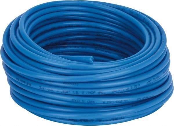 Coilhose Pneumatics - 1/4" ID x 3/8" OD, 100' Long, Polyethylene Tube - Blue, 192 Max psi, -60 to 200°F - Caliber Tooling