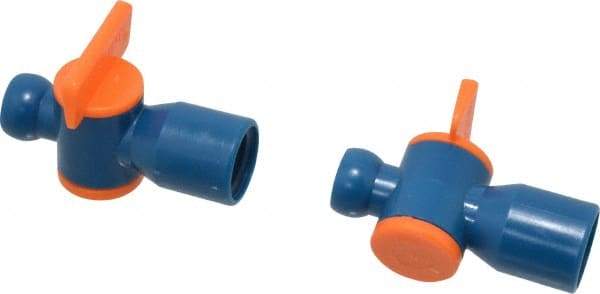 Loc-Line - 2 Piece, 1/4" ID Coolant Hose Valve Pack - Female to Male Connection, Acetal Copolymer Body, 1/4 NPT, Use with Loc-Line Modular Hose Systems - Caliber Tooling