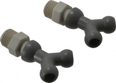 Cedarberg - 1/4" Hose Inside Diam, NPT Thread, Coolant Hose Y-Fitting - 1/4" Thread, Male to Male, for Use with Snap Together Hose System, 2 Pieces - Caliber Tooling