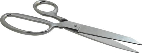 Heritage Cutlery - 3-1/2" LOC, 8-1/2" OAL Chrome Plated Standard Shears - Right Hand, Metal Straight Handle, For General Purpose Use - Caliber Tooling