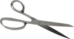 Heritage Cutlery - 4-1/4" LOC, 9-1/2" OAL Stainless Steel Standard Shears - Right Hand, Metal Straight Handle, For General Purpose Use - Caliber Tooling