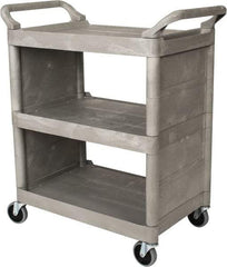 Rubbermaid - 300 Lb Capacity, 31" Wide x 18" Long x 37-1/2" High Service Cart - 3 Shelf, Plastic - Caliber Tooling