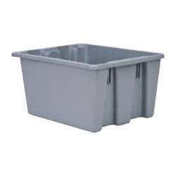 Rubbermaid - 1.3 Cu Ft, 100 Lb Load Capacity Gray Polyethylene Tote Container - Stacking, Nesting, 19-1/2" Long x 15-1/2" Wide x 10" High - Caliber Tooling