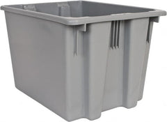 Rubbermaid - 1.6 Cu Ft, Gray Polyethylene Tote Container - Stacking, Nesting, 19-1/2" Long x 15-1/2" Wide x 13" High - Caliber Tooling