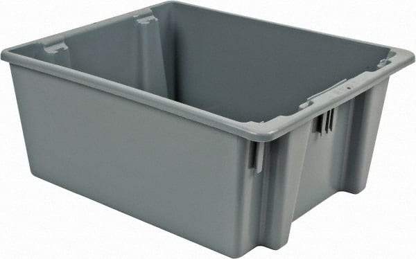 Rubbermaid - 2 Cu Ft, 100 Lb Load Capacity Gray Polyethylene Tote Container - Stacking, Nesting, 23-1/2" Long x 19-1/2" Wide x 10" High - Caliber Tooling