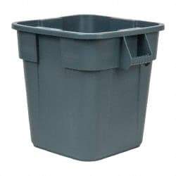 Rubbermaid - 28 Gal Gray Square Trash Can - Polyethylene, 22-1/2" High x 21-1/2" Long x 21-1/2" Wide - Caliber Tooling