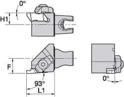 Kennametal - NG2L Insert, 30mm Head Length, 0.79mm Min Groove Width, Modular Grooving Cutting Unit Head - Left Hand Cut, System Size KM25, Series Top Notch - Caliber Tooling