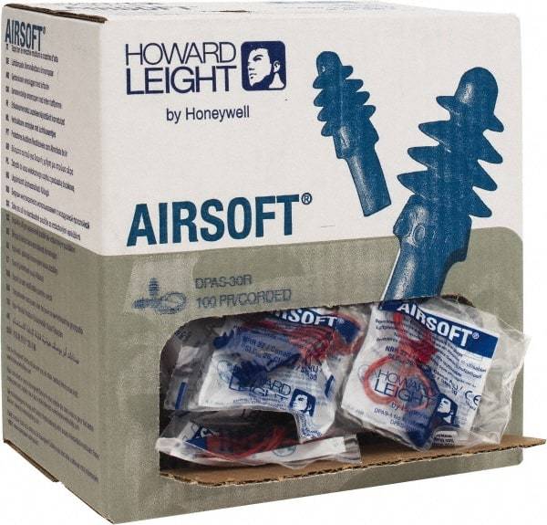 Howard Leight - Reusable, Corded, 27 dB, Flange Earplugs - Blue, 100 Pairs - Caliber Tooling