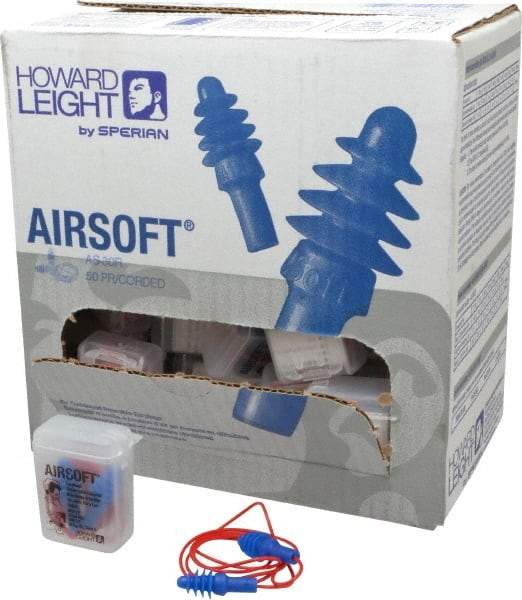 Howard Leight - Reusable, Corded, 27 dB, Flange Earplugs - Blue, 50 Pairs - Caliber Tooling