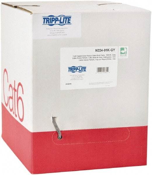 Tripp-Lite - Cat6, 24 AWG, 8 Wires, 550 MHz, Unshielded Network & Ethernet Cable - Gray, PVC, 1,000' OAL - Caliber Tooling