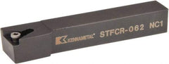 Kennametal - STFC, Right Hand Cut, 0° Lead Angle, 3/8" Shank Height x 3/8" Shank Width, Neutral Rake Indexable Turning Toolholder - 2-1/2" OAL, TC..21.5. Insert Compatibility, Series Screw-On - Caliber Tooling