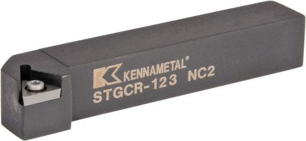 Kennametal - STGC, Right Hand Cut, 0° Lead Angle, 3/4" Shank Height x 3/4" Shank Width, Neutral Rake Indexable Turning Toolholder - 4-1/2" OAL, TC..32.5. Insert Compatibility, Series Screw-On - Caliber Tooling