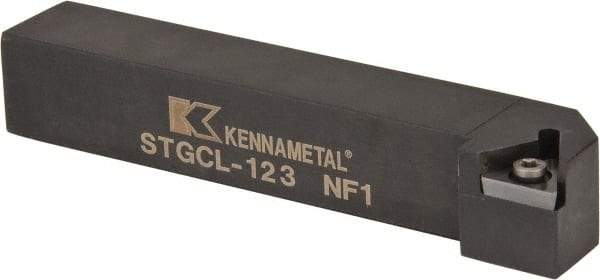 Kennametal - STGC, Left Hand Cut, 0° Lead Angle, 3/4" Shank Height x 3/4" Shank Width, Neutral Rake Indexable Turning Toolholder - 4-1/2" OAL, TC..32.5. Insert Compatibility, Series Screw-On - Caliber Tooling