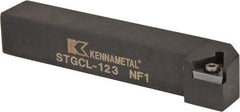 Kennametal - STGC, Left Hand Cut, 0° Lead Angle, 3/4" Shank Height x 3/4" Shank Width, Neutral Rake Indexable Turning Toolholder - 4-1/2" OAL, TC..32.5. Insert Compatibility, Series Screw-On - Caliber Tooling