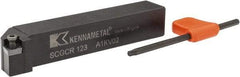 Kennametal - SCGC, Right Hand Cut, 0° Lead Angle, 3/4" Shank Height x 3/4" Shank Width, Neutral Rake Indexable Turning Toolholder - 4-1/2" OAL, CP..32.5. Insert Compatibility, Series Screw-On - Caliber Tooling