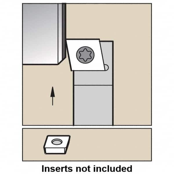 Kennametal - SCFP, Right Hand Cut, 0° Lead Angle, 1/2" Shank Height x 1/2" Shank Width, Positive Rake Indexable Turning Toolholder - 3-1/2" OAL, CP..32.5. Insert Compatibility, Series Screw-On - Caliber Tooling