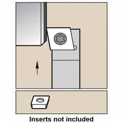 Kennametal - SCFP, Right Hand Cut, 0° Lead Angle, 1/2" Shank Height x 1/2" Shank Width, Positive Rake Indexable Turning Toolholder - 3-1/2" OAL, CP..32.5. Insert Compatibility, Series Screw-On - Caliber Tooling