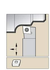 Kennametal - SCLP, Right Hand Cut, 5° Lead Angle, 3/8" Shank Height x 3/8" Shank Width, Positive Rake Indexable Turning Toolholder - 6" OAL, CP..21.5. Insert Compatibility, Series Screw-On - Caliber Tooling
