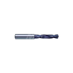 Screw Machine Length Drill Bit: 0.185″ Dia, 140 °, Solid Carbide Coated, Right Hand Cut, Spiral Flute, Straight-Cylindrical Shank, Series 5510