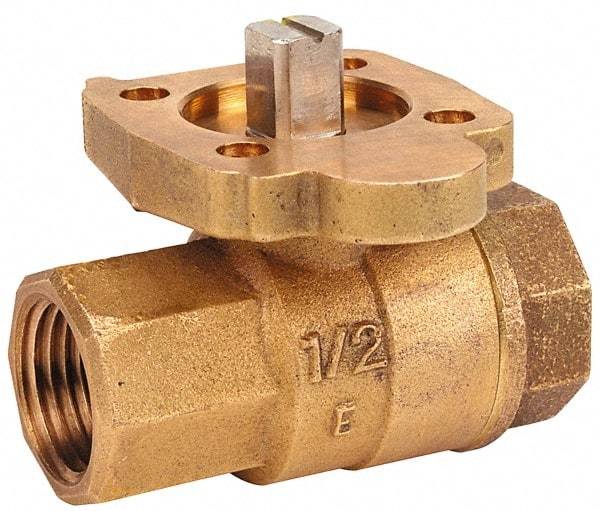 NIBCO - 2" Pipe, Full Port, Bronze Standard Ball Valve - 2 Piece, Inline - One Way Flow, FNPT x FNPT Ends, ISO Actuation Mount Handle, 600 WOG, 200 WSP - Caliber Tooling