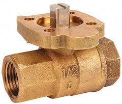 NIBCO - 1/2" Pipe, Full Port, Bronze Standard Ball Valve - 2 Piece, Inline - One Way Flow, FNPT x FNPT Ends, ISO Actuation Mount Handle, 600 WOG, 200 WSP - Caliber Tooling