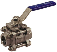 NIBCO - 1-1/4" Pipe, Full Port, Bronze Standard Ball Valve - 2 Piece, Inline - One Way Flow, FNPT x Soldered Ends, Lever Handle, 600 WOG, 150 WSP - Caliber Tooling