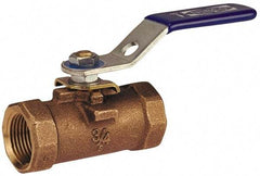 NIBCO - 2" Pipe, Reduced Port, Bronze Standard Ball Valve - 1 Piece, Inline - One Way Flow, FNPT x FNPT Ends, Round Wheel Handle, 600 WOG - Caliber Tooling