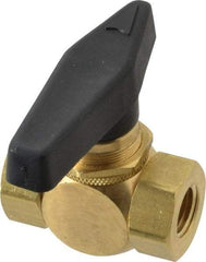 Specialty Mfr - 1/4" Pipe, Brass Standard Ball Valve - Inline - Two Way Flow, FNPT x FNPT Ends, Wedge Handle, 500 WOG - Caliber Tooling