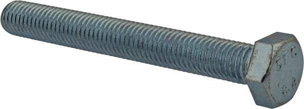 Value Collection - M12x1.75mm Metric Coarse, 100mm Length Under Head Hex Head Cap Screw - Fully Threaded, Grade 8.8 Steel, Zinc-Plated Finish, 19mm Hex - Caliber Tooling