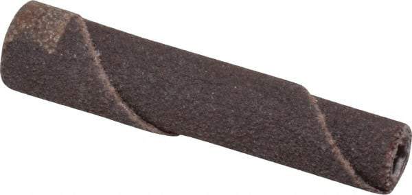 Standard Abrasives - 5/16" Max Roll Diam x 1-1/2" OAL, 80 Grit Aluminum Oxide Straight Cartridge Roll - 1/8" Pilot Hole Diam, Medium Grade - Caliber Tooling