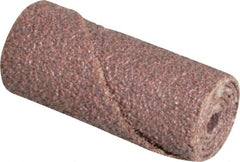 Merit Abrasives - 5/8" Max Roll Diam x 1-1/2" OAL, 50 Grit Aluminum Oxide Straight Cartridge Roll - 3/16" Pilot Hole Diam, Coarse Grade - Caliber Tooling