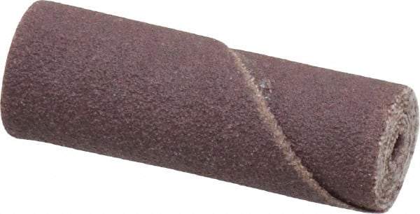 Merit Abrasives - 1/2" Max Roll Diam x 1-1/2" OAL, 120 Grit Aluminum Oxide Straight Cartridge Roll - 1/8" Pilot Hole Diam, Fine Grade - Caliber Tooling