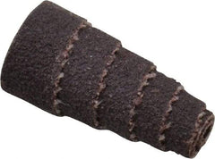 Merit Abrasives - 1" Long x 1/2" Diam, Aluminum Oxide, Full Taper Cartridge Roll - 80 Grit, 1/8" Pilot Hole Diam, Medium Grade - Caliber Tooling