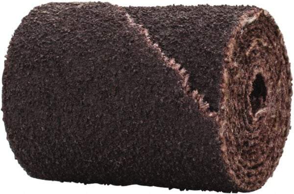 Merit Abrasives - 3/4" Max Roll Diam x 1" OAL, 80 Grit Aluminum Oxide Straight Cartridge Roll - 3/16" Pilot Hole Diam, Medium Grade - Caliber Tooling