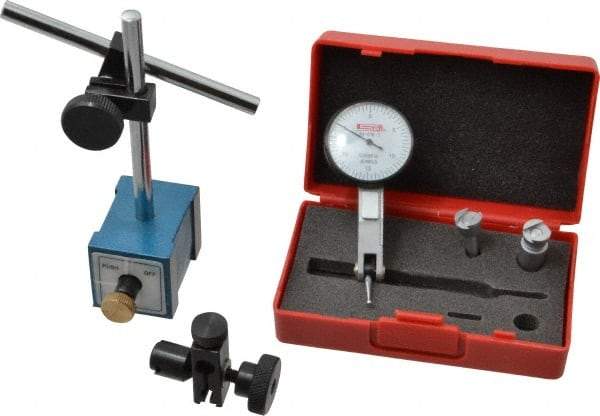 SPI - 0.0005" Graduation, 0-100 Dial Reading, Indicator & Base Kit - 0.0005 Inch Graduation, Includes Dial Test Indicator Set, Magnetic Base - Caliber Tooling