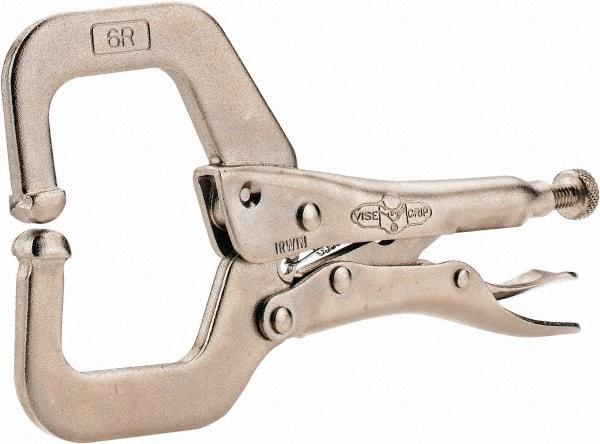 Irwin - 6" OAL C-Clamp Locking Pliers - 1-1/2" Jaw Depth, 2-1/8" Jaw Opening - Caliber Tooling