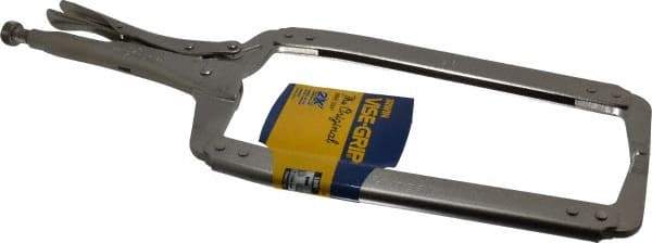 Irwin - 18" OAL C-Clamp Locking Pliers - 9-1/2" Jaw Depth, 8" Jaw Opening - Caliber Tooling