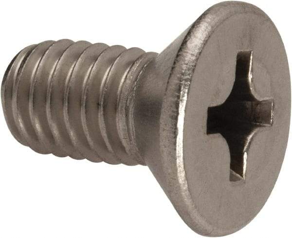 Value Collection - 3/8-16 UNC, 3/4" OAL Phillips Drive Machine Screw - Flat Head, Grade 316 Stainless Steel, Uncoated, Without Washer - Caliber Tooling