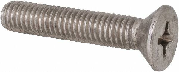 Value Collection - 3/8-16 UNC, 2" OAL Phillips Drive Machine Screw - Flat Head, Grade 316 Stainless Steel, Uncoated, Without Washer - Caliber Tooling