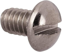 Value Collection - #8-32 UNC, 1/4" Length Under Head Slotted Drive Machine Screw - Round Head, Grade 316 Stainless Steel, Uncoated, Without Washer - Caliber Tooling