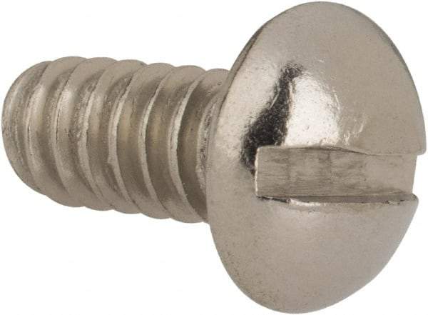 Value Collection - #10-24 UNC, 3/8" Length Under Head Slotted Drive Machine Screw - Round Head, Grade 316 Stainless Steel, Uncoated, Without Washer - Caliber Tooling