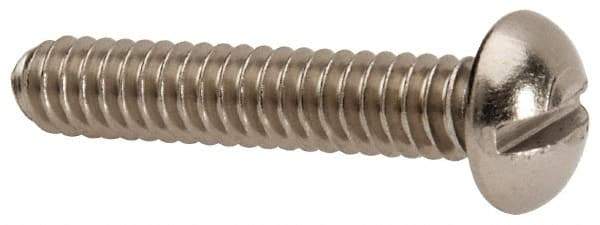 Value Collection - #10-24 UNC, 1" Length Under Head Slotted Drive Machine Screw - Round Head, Grade 316 Stainless Steel, Uncoated, Without Washer - Caliber Tooling