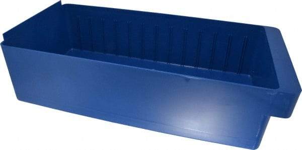 Quantum Storage - 28 Lb. Load Capacity, 17-5/8" Deep, Blue High-Impact Polystyrene Drawer Bin - 4-5/8" High x 8-3/8" Wide x 17-5/8" Long - Caliber Tooling